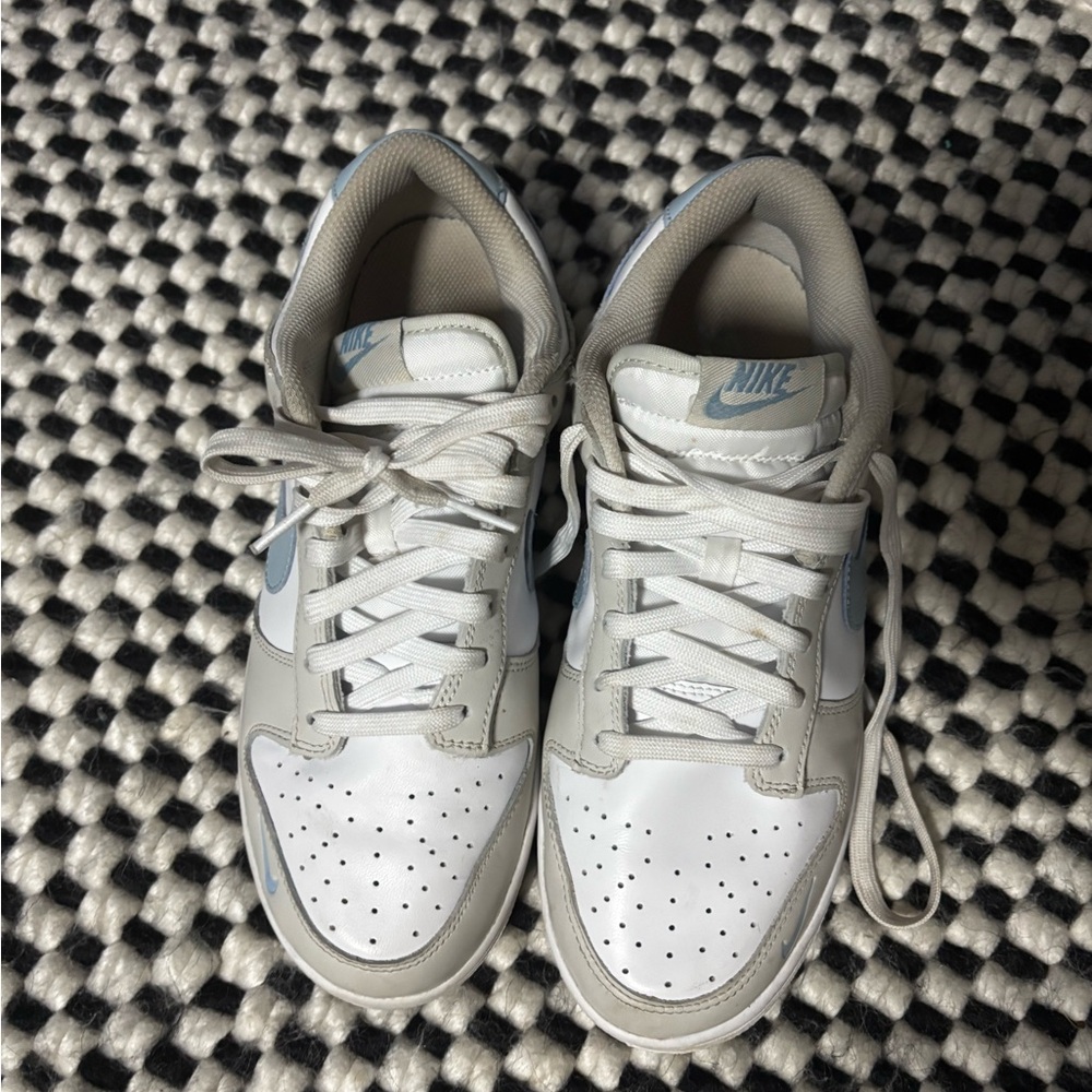 Nike Kids White and Light Blue Sneakers